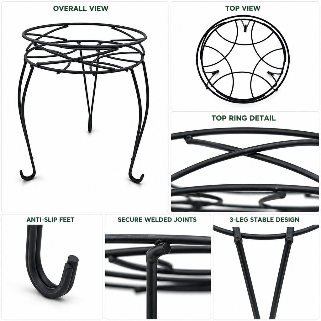 Matte Black Plant Stand