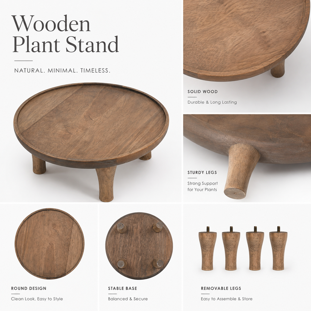Archie Wood Plant Stand (3 pcs)