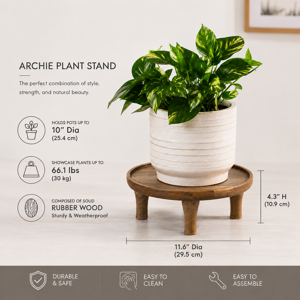 Archie Wood Plant Stand (3 pcs)