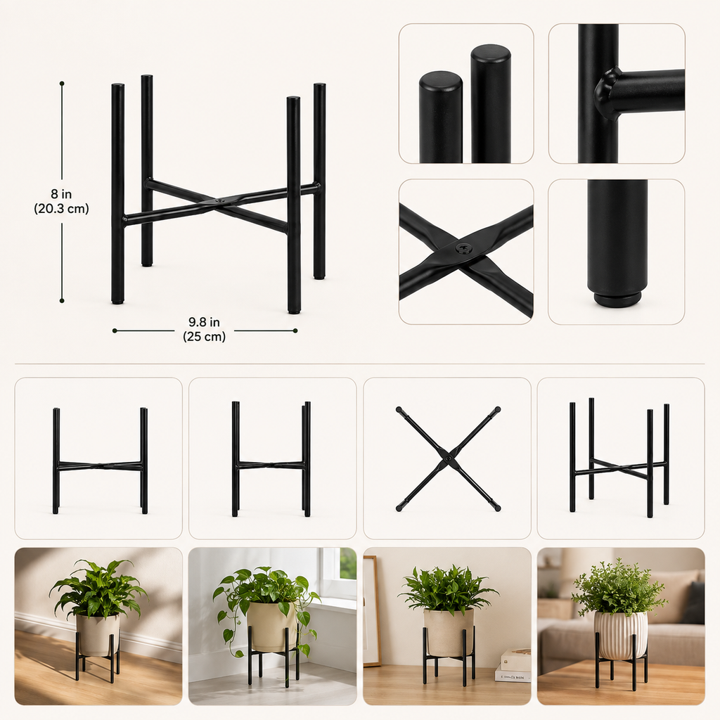 Reversible Black Plant Stand